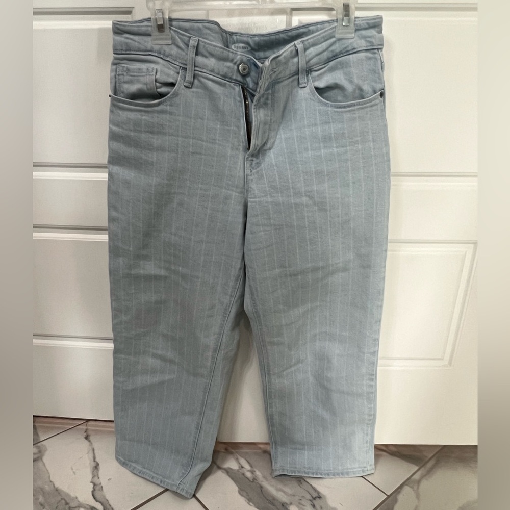 Slim wide leg high rise ankle white washed jeans